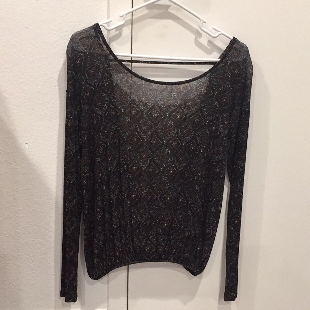 Free People, long sleeve open back shirt